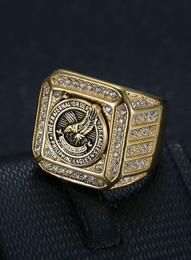 东南亚菲律宾鹰雕食猴鹰戒指