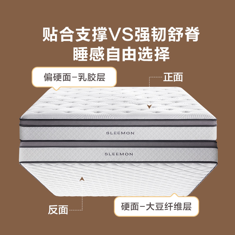 【磐石】喜临门官方乳胶大豆纤维偏硬舒脊家用席梦思独袋弹簧床垫,淘宝优惠券,粉丝福利购,淘宝优惠卷
