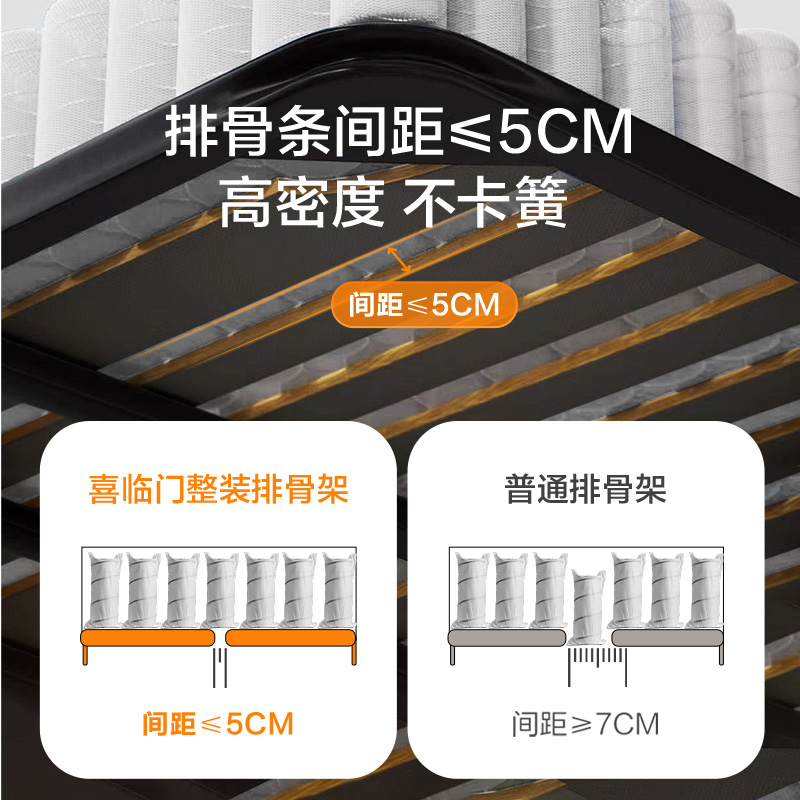 政府补贴喜临门中古风真皮床主卧软包高端双人床 芝士分子 - 图2