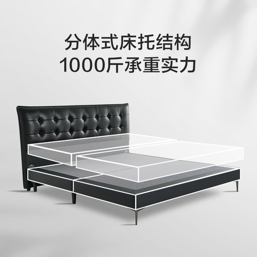 政府补贴喜临门现代简约法式复古真皮床高端主卧大床双人床 拂晓 - 图3