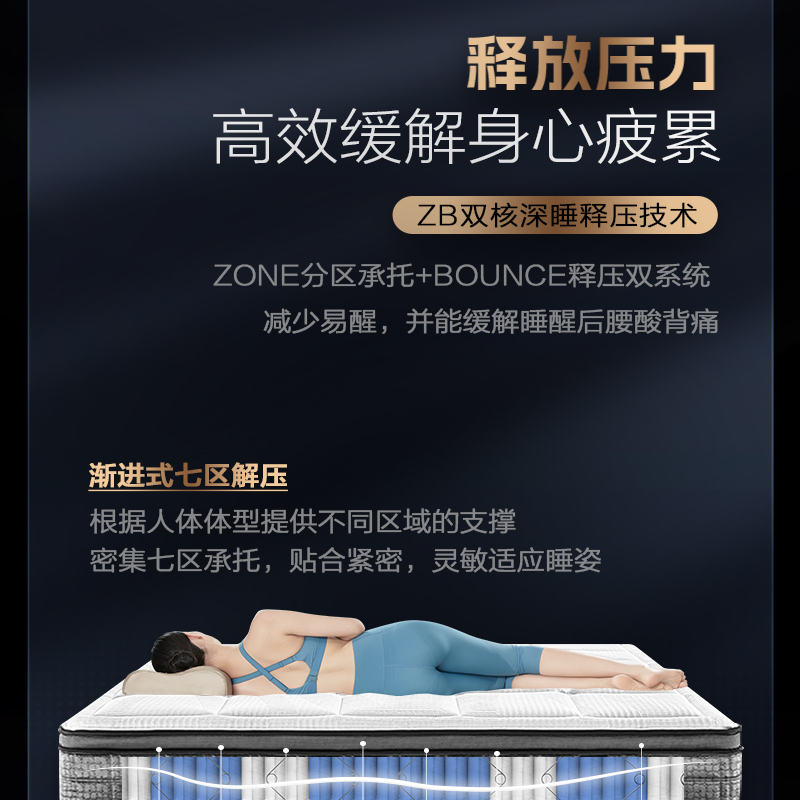 【线下同款】喜临门官方正品独袋弹簧软硬适中乳胶床垫 辉月M26 - 图0