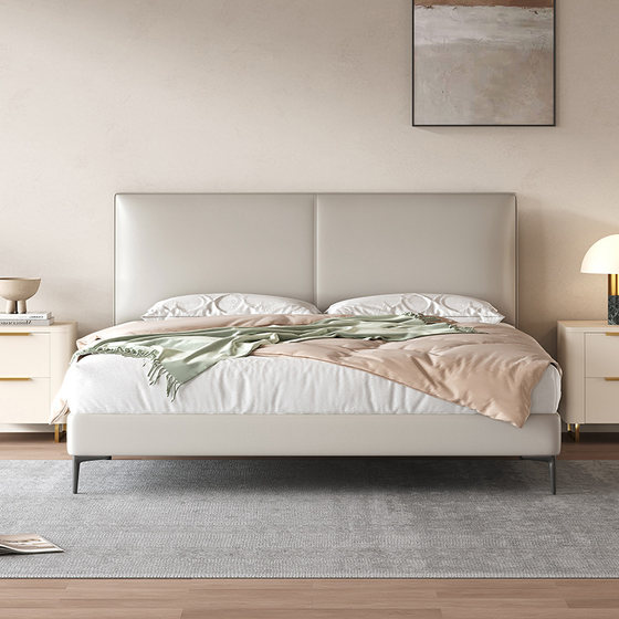 Xilinmen leather modern simple double bed