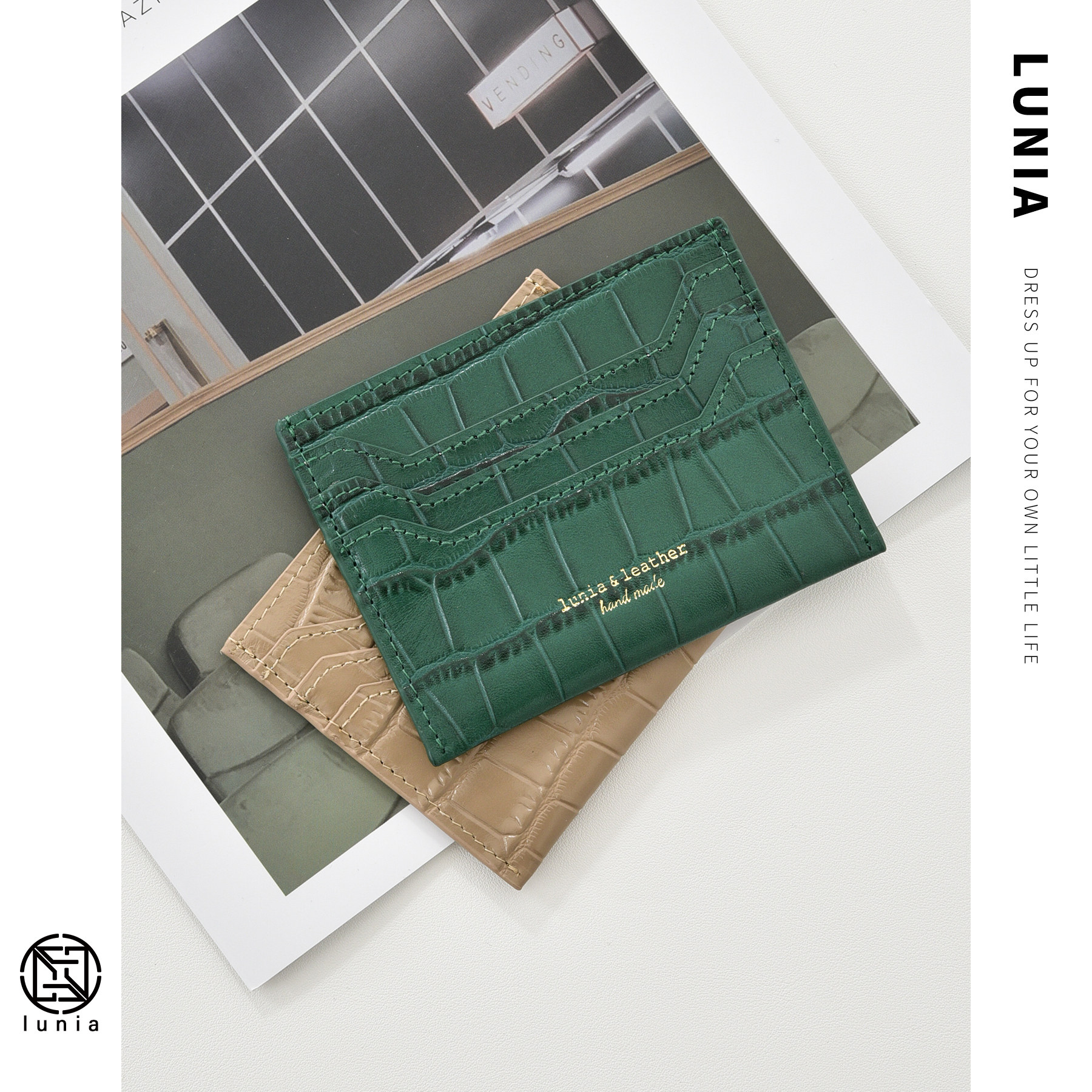 韩国东大门bucks leather超薄钱包 lunia路尼亚卡包