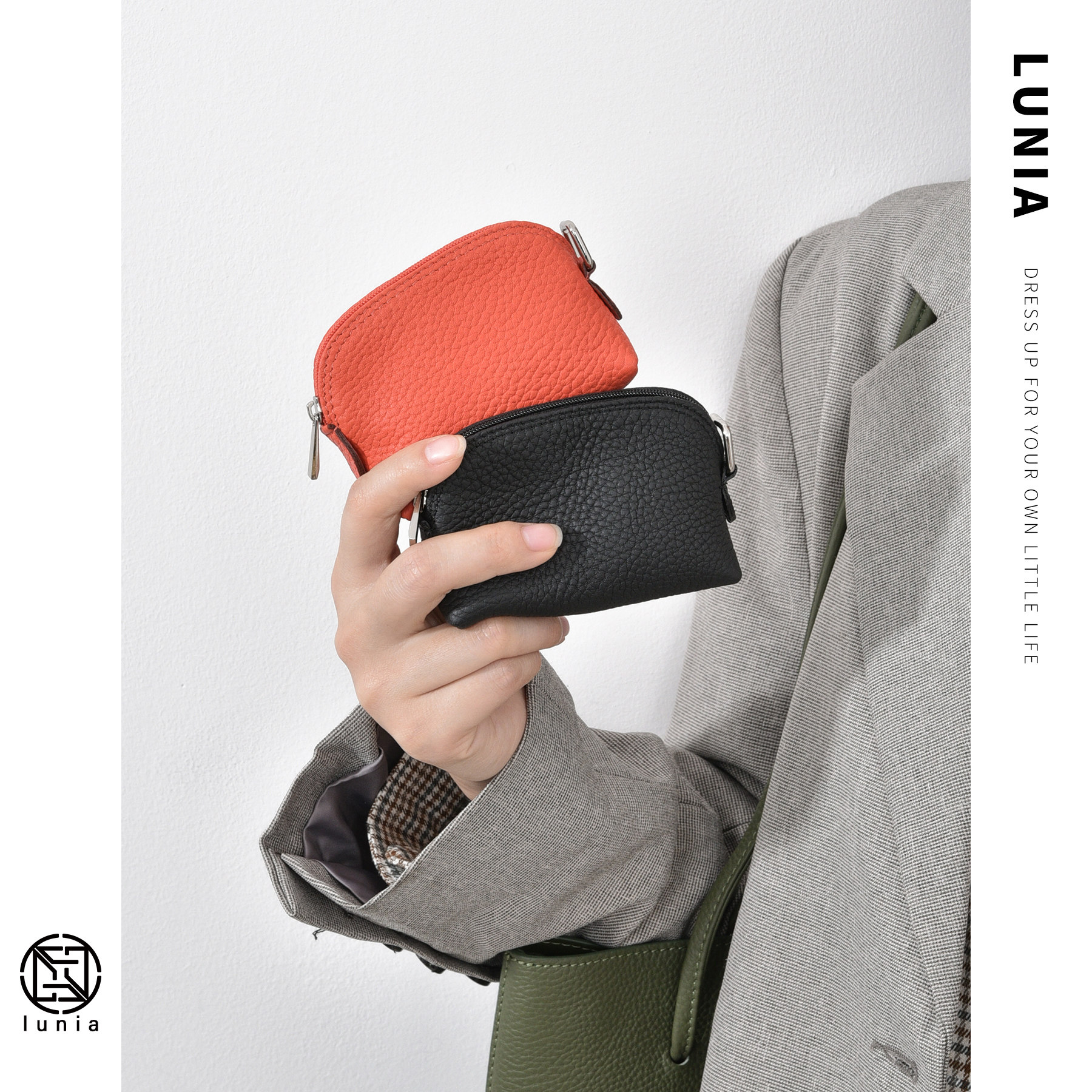 法式togo牛皮钥匙苹果蓝牙收纳包 lunia路尼亚钱包