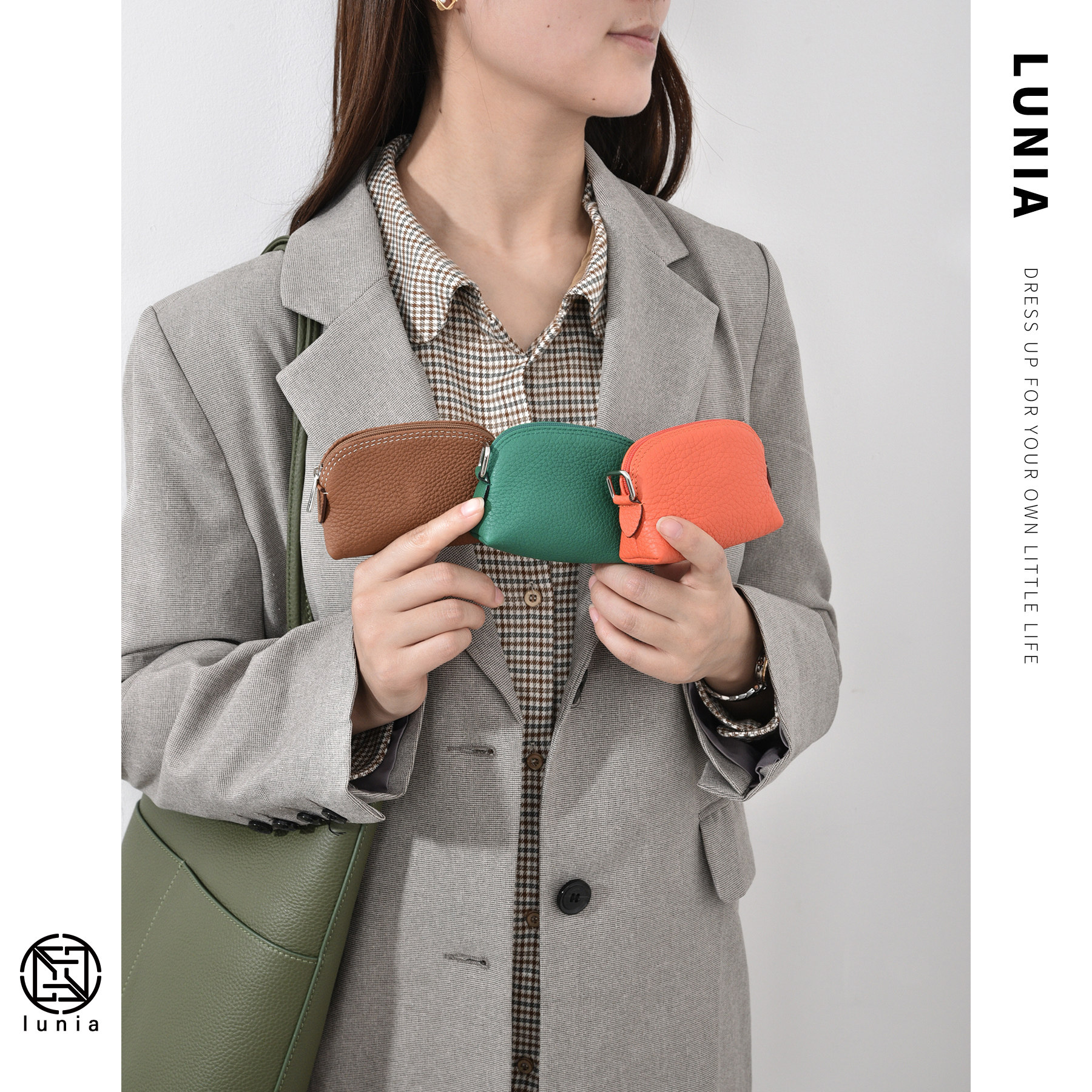 法式togo牛皮钥匙苹果蓝牙收纳包 lunia路尼亚钱包