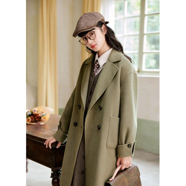 Double-sided wool long jacket Zihan