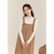 Zihan fungus wide-brimmed suspender dress for women winter new sweet loose versatile layered mid-length a-line skirt
