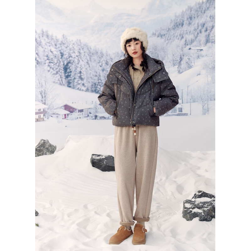 紫涵短款立领连帽羽绒服外套女冬季新款户外加厚保暖白鸭绒面包服,淘宝优惠券,粉丝福利购,淘宝优惠卷