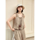 Zihan ໂສ້ງຂາຍາວ camisole drapey ດອກກຸຫຼາບແບບຝຣັ່ງສາຍແຂນສອງສ່ວນເທິງແລະລຸ່ມຂອງແມ່ຍິງໃນລະດູຮ້ອນແບບໃຫມ່