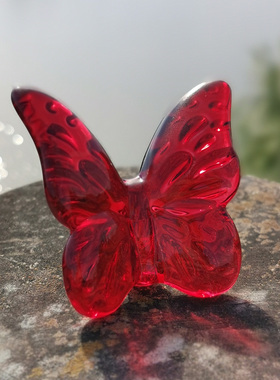 水晶蝴蝶人造七彩装饰摆件装饰