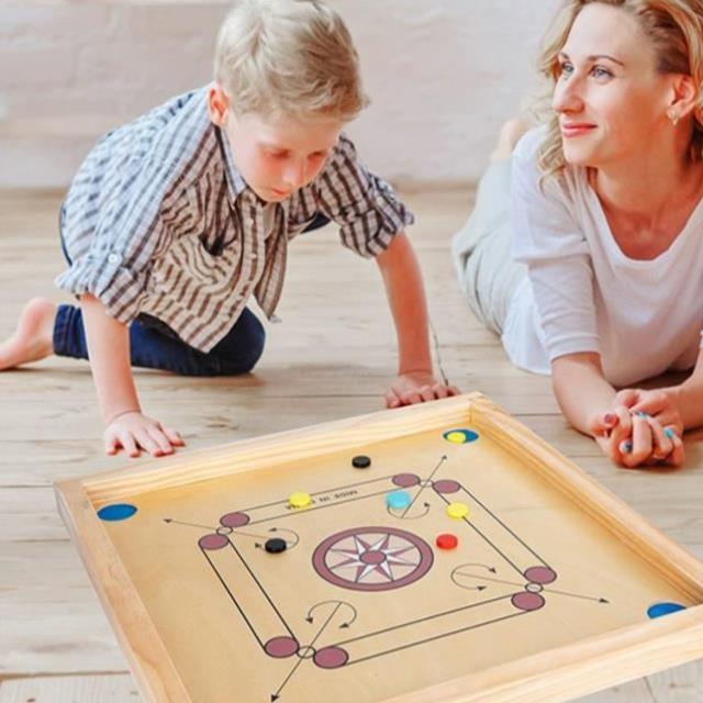 木制克朗棋桌面手弹棋carrom board双人益智桌游亲子互动玩具游% - 图2