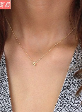 Small letter cursive necklace mom child sister name gift项链