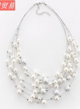 2021 nouveau mode bijoux couleur or Multi couche cha多层项链