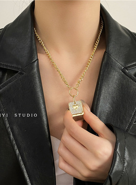 小众设计时尚感满钻爱心设计时尚感项链女配饰网红百搭金属颈链潮