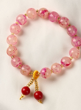 水晶学生送礼物民族风绿色手串