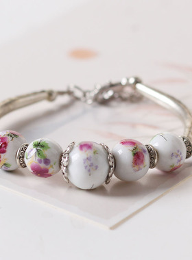 原创设计民族风小饰品女陶瓷手链