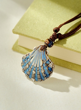 小饰品首饰贝壳吊坠项链绳子