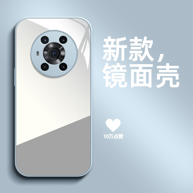 适用荣耀 Magic3手机壳ELZ-AN00镜面maglc3带化妆镜ryMagic3保护套mag1c3防摔Megic3高级感补妆镜全镜面 - 图1