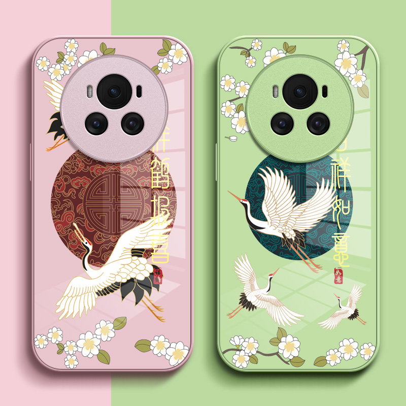 适用荣耀 Magic6手机壳BVL-AN00钢化玻璃壳荣誉Maglc6中国风Magic6保护套HONORmαgic6小清新玻璃套国潮 - 图2