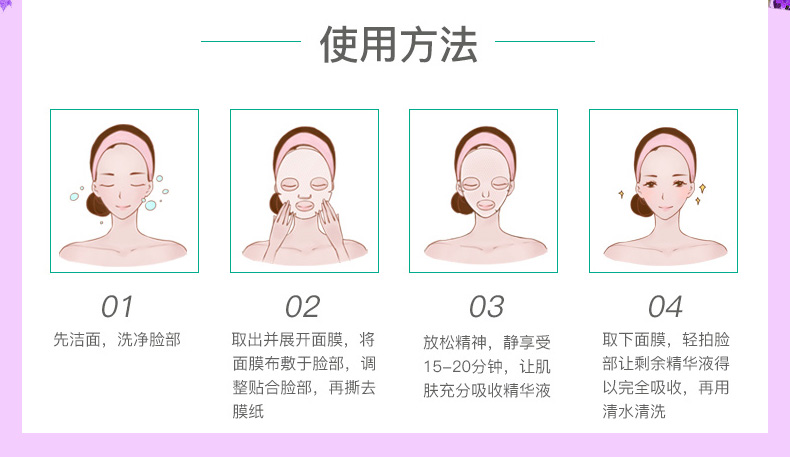 伊帕尔汗新疆玫瑰精油玻尿酸面膜薰衣草面部礼盒10片补水送礼正品-图2