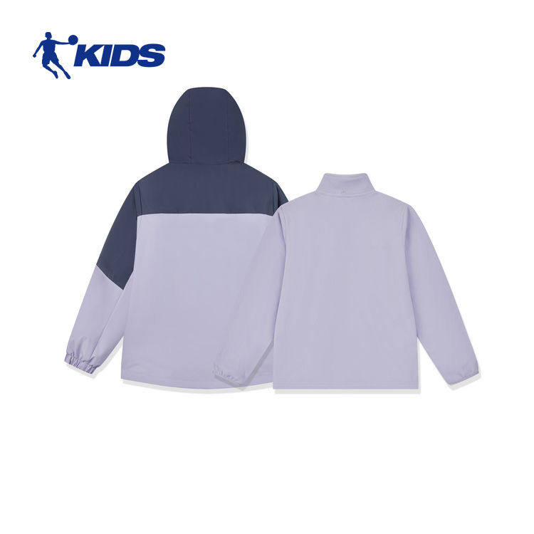 乔丹女孩儿童梭织风衣连帽女童三合一可拆卸外套加绒两件套防风衣,淘宝优惠券,粉丝福利购,淘宝优惠卷