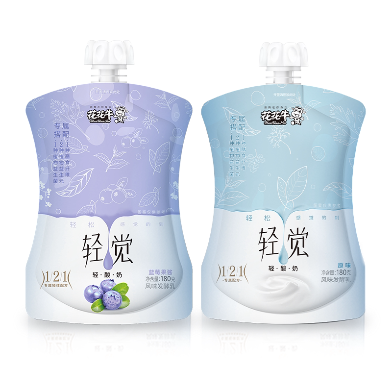 花花牛 新品轻觉酸奶多种口味芒果味蓝莓味低温整箱早餐奶