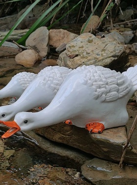 喝水庭院鱼池造景户外仿真动物