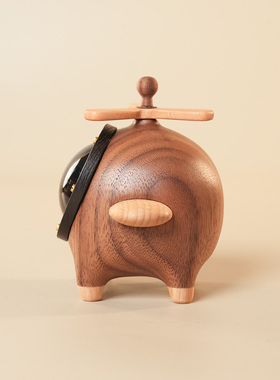 原创设计木质卡通胡桃木小飞机摆件原上城创意治愈系桌面装饰礼物