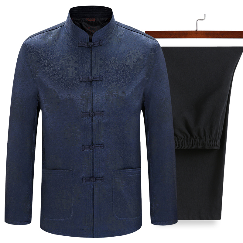 秋冬季爸爸唐装男棉袄中老年人过寿 正九品民族服装