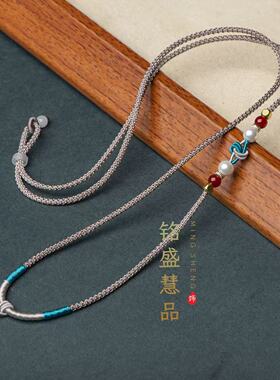 手工编织酒窝结平安扣项链绳