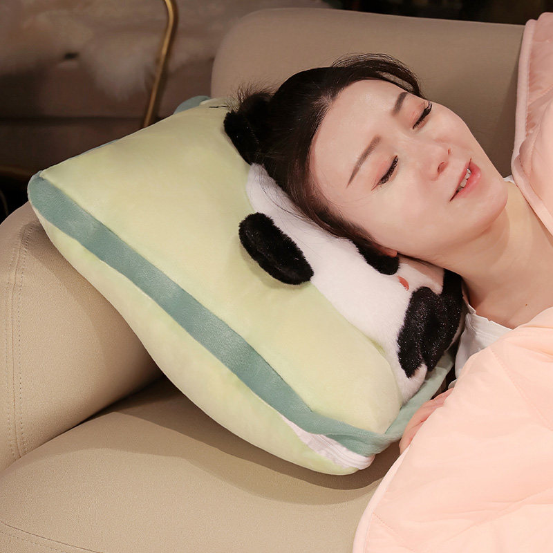 熊猫抱枕被子两用加厚办公室午睡枕头毯子二合一车用睡觉折叠靠枕,淘宝优惠券,粉丝福利购,淘宝优惠卷