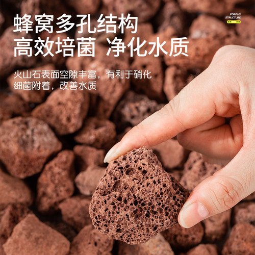 史丹利火山石鱼缸专用底砂颗粒造景火山岩古法养鱼材料天然过滤材 - 图1