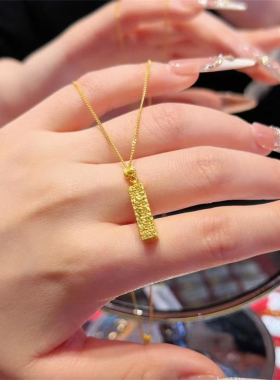 金包银碎碎冰小方吊坠不掉色