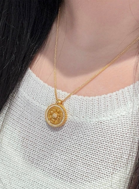 金包银镶钻八宝罗盘转运吊坠