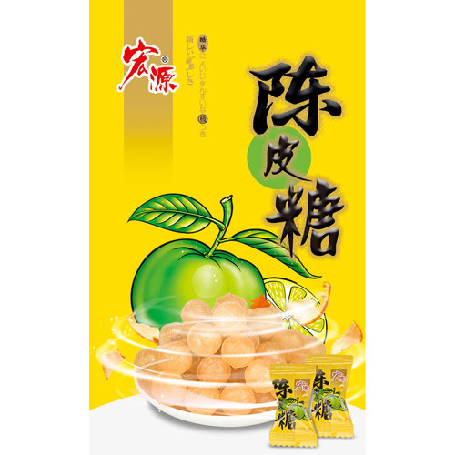宏源陈皮糖355g酸甜怀旧水果糖火锅糖果散装结婚喜糖 - 图1