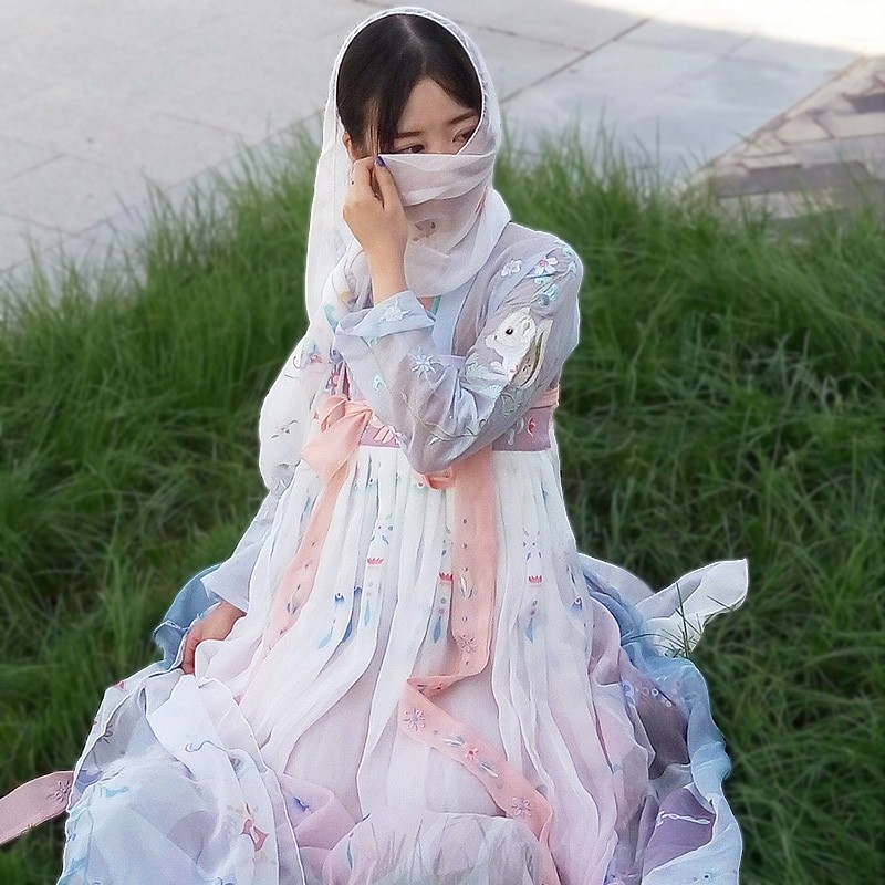 新款汉服女菩提雪古装齐胸唐制襦裙 追忆云裳民族服装/舞台装