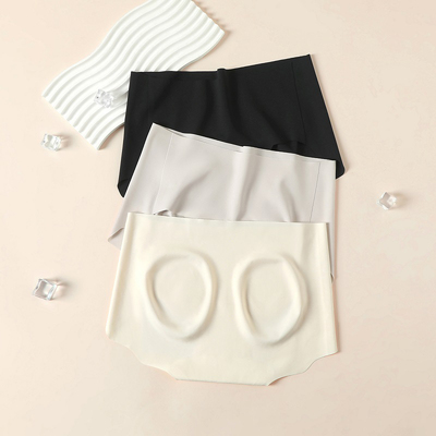 芬腾纯色无痕内裤女中高腰纯棉裆10A级抑菌三角裤不夹臀高弹舒适