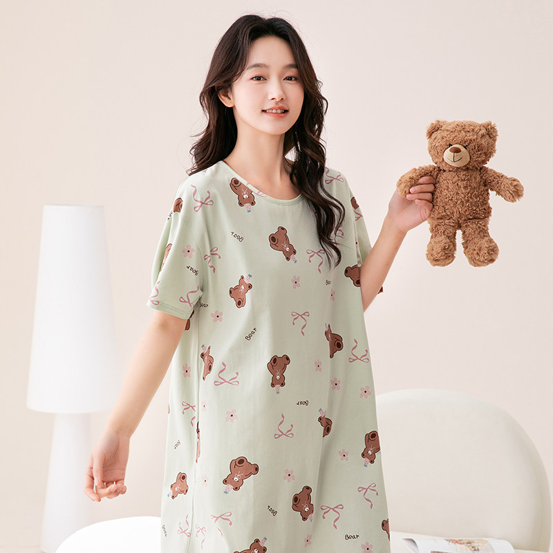 芬腾睡裙女夏季纯棉亲肤可外穿女士夏天甜美可爱睡衣女款2026新款