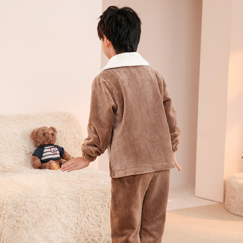 芬腾儿童睡衣男童秋冬加厚保暖卡通法兰绒家居服套装中大童男宝宝,淘宝优惠券,粉丝福利购,淘宝优惠卷