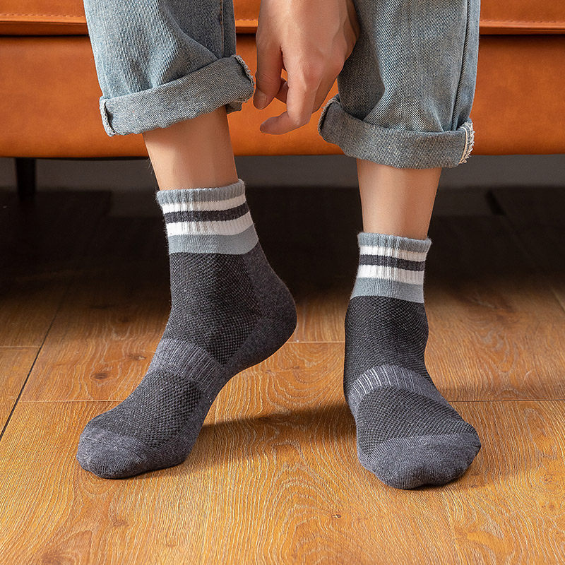 南极人春秋毛巾男士中长筒运动棉袜 南极人纪卓鸿短袜/打底袜/丝袜/美腿袜