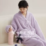 Коралловая бархатная пижама, зимний фланелевый удерживающий тепло комплект, предпродажа, увеличенная толщина