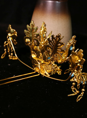 古风汉服发冠发饰鬓发全套头饰