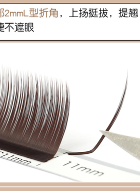 国风黑茶山茶花L型中式翘睫多取