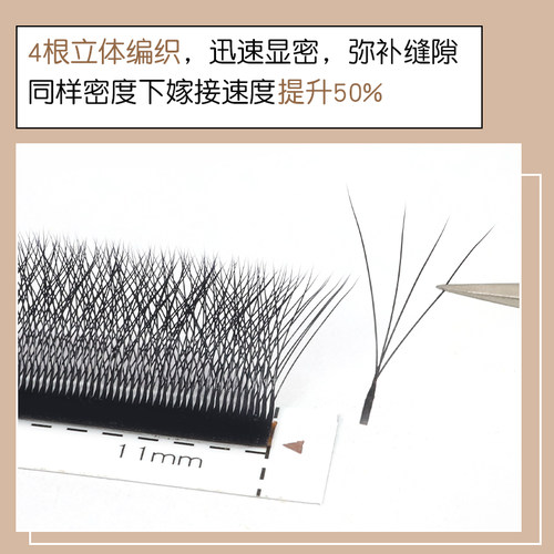 四叶草嫁接睫毛 Y型升级立体开花4D仙朵三叶草超软不散跟浓密单根 - 图1