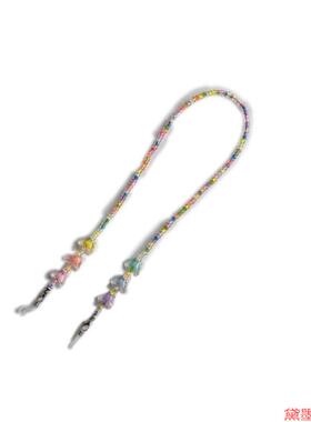 宝宝彩色防滑墨镜配件糖果少儿口罩链链人造眼时尚女蝴蝶结串珠链