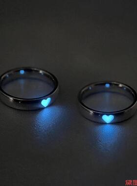 小指环礼物情侣ins爱心夜光戒指elemexsu活口甜美