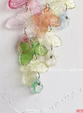 diY炫彩蝴蝶链条女口罩链AB潮壳挂脖挂绳女士扣子带