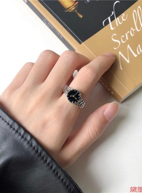 个性手表形状戒指ins风设计表盘式情侣冷淡风小众配饰创意