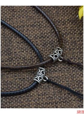 皮绳项链绳黄金吊坠挂绳细男/女项链蜡皮绳黑色咖色绳子颈链蜡绳