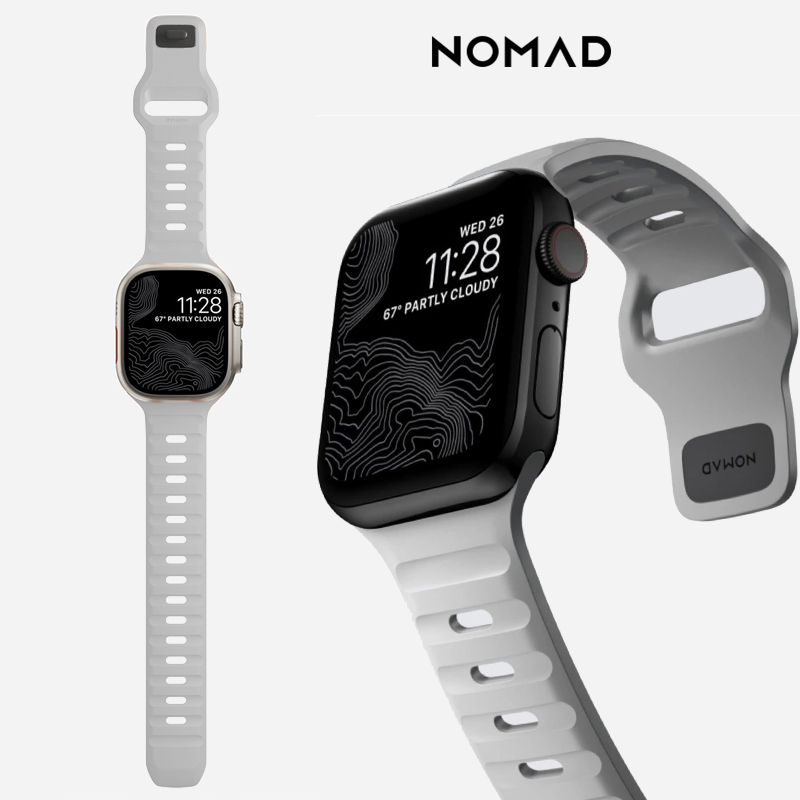 美国NOMAD新品月光灰苹果iwatch9表带AppleWatch8Ultra2运动7氟橡胶橙色硅胶防水38/40/41/42/44/45/49mm男女-图0